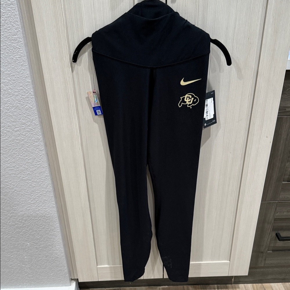 Nike Women's Black leggings with Gold  buffs Logo